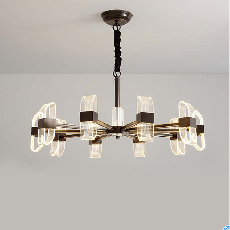 Lustre design avec abat-jours ajustables et en transparents Nevis