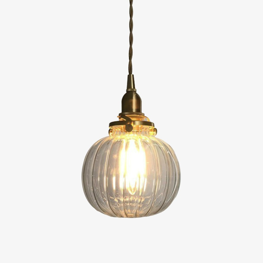 Suspension boule ovale en verre fumé coloré Brass - vue 5 sur 10