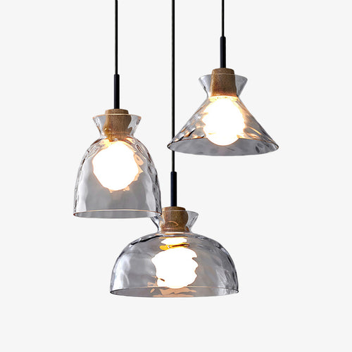 Lustre moderne avec abat-jour en verre Dante