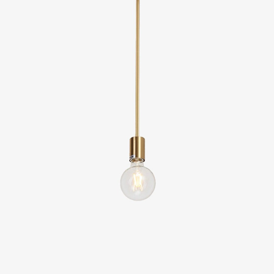 Lustre design à LED en tubes dorés Loft - vue 9 sur 10