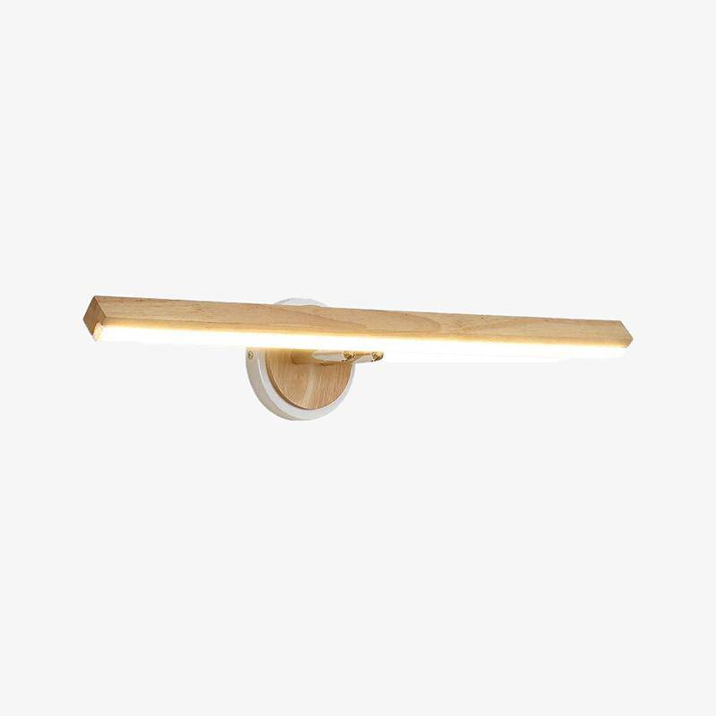 Applique moderne LED allongée en bois pour miroir style Sconce