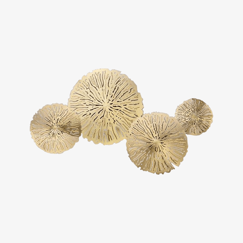 Applique murale design LED avec plusieurs disques doré ou cuivré style fleurs