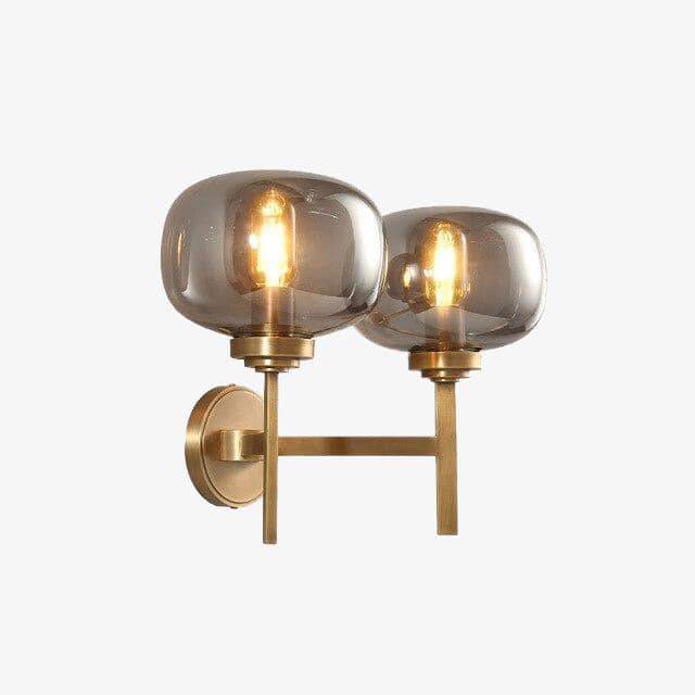Applique murale design LED dorée et abat-jour en verre Sconce - vue 2 sur 6
