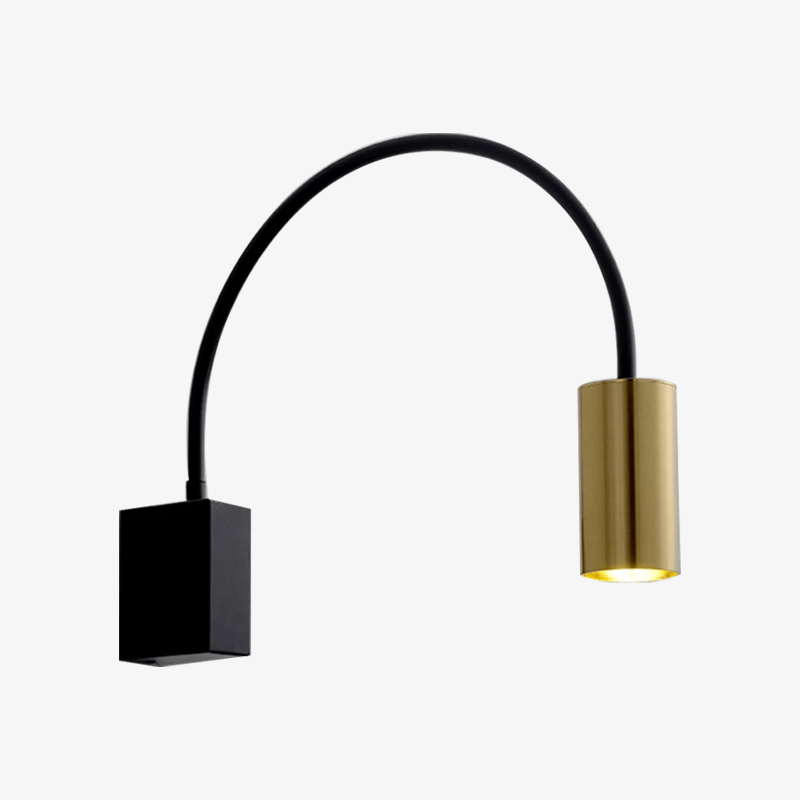 Applique murale design LED métal en forme de demi-cercle noir