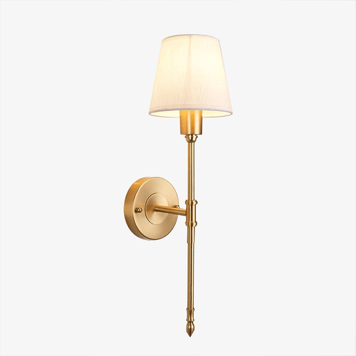 Applique murale dorée avec abat-jour tissu Europe