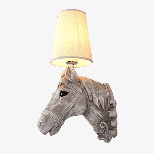 Applique murale en forme de tête de cheval et abat-jour