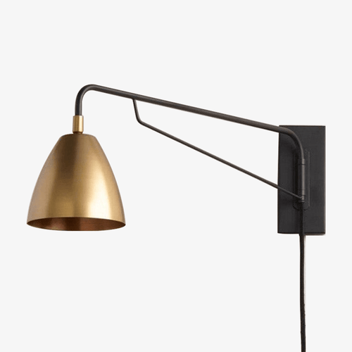 Applique murale LED avec abat-jour arrondi cuivré style Loft