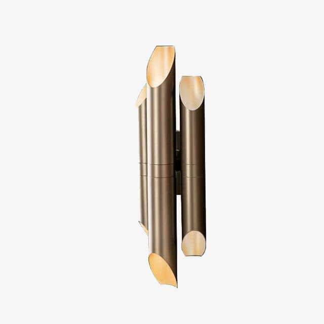 Applique murale LED avec tubes cylindriques dorés