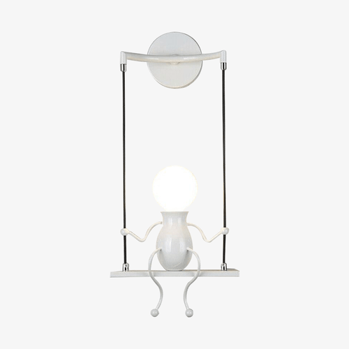 Applique murale LED bonhomme sur balançoire Decoration