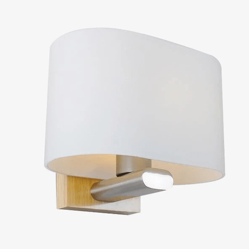 Applique murale LED en bois avec abat-jour arrondi
