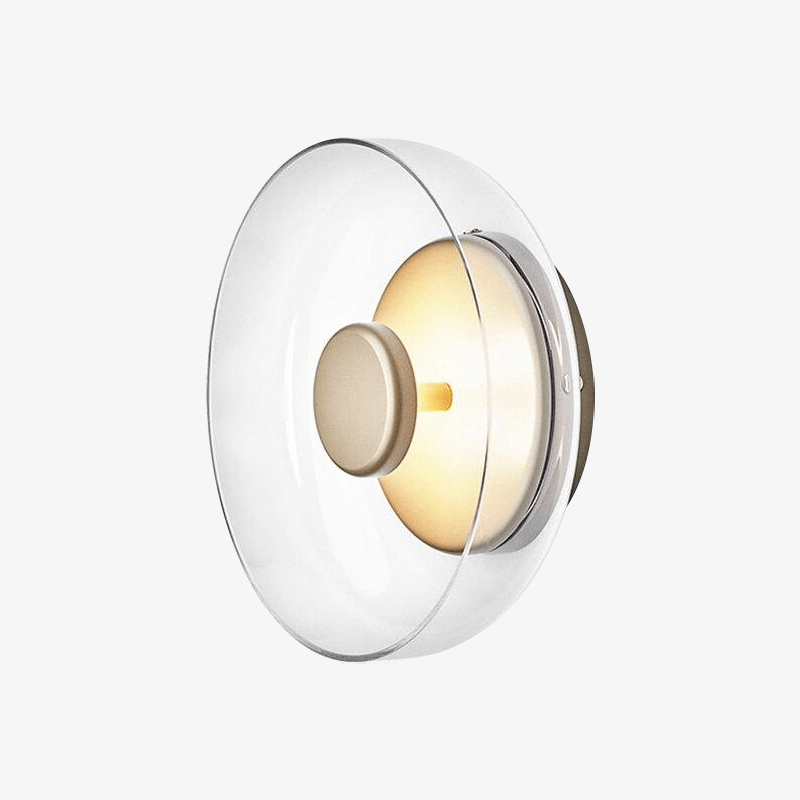 Applique murale moderne LED avec abat-jour en verre et métal Sconce