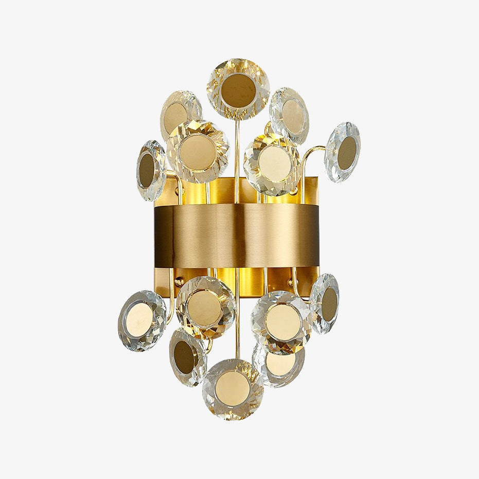 Applique murale moderne LED avec détails ronds et dorés Uma