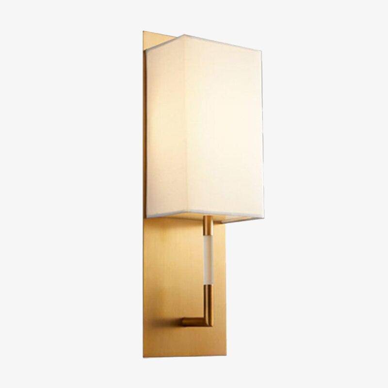 Applique murale rétro LED en métal et abat-jour blanc