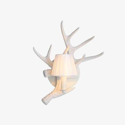 Applique murale rustique LED en bois blanc avec abat-jour vintage