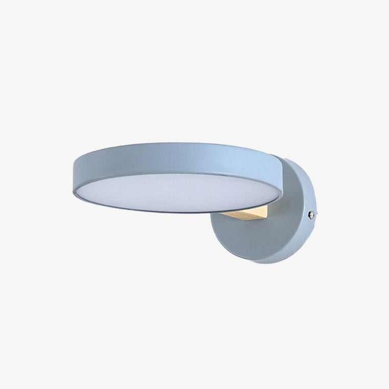 Applique murale scandinave LED circulaire et détails en bois Cesia