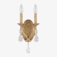 Applique murale vintage en forme de bougie en cristal Lopiane