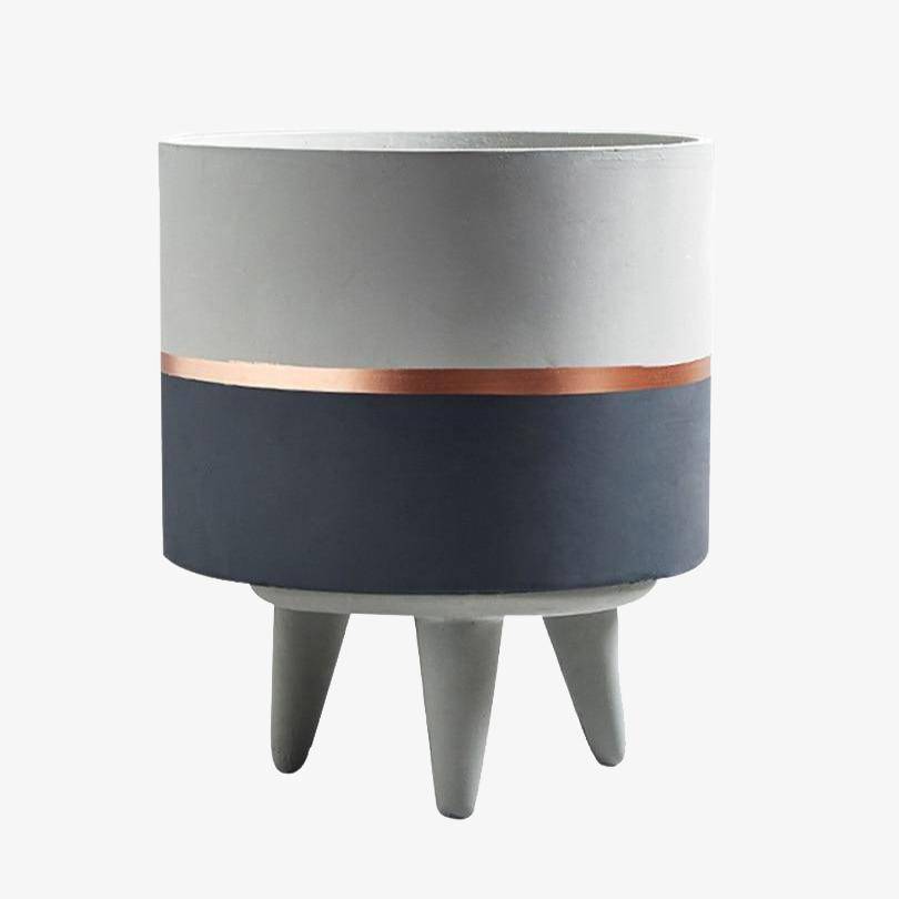 Cache-pot sur pied bas design effet ciment Ultra - vue 2 sur 12