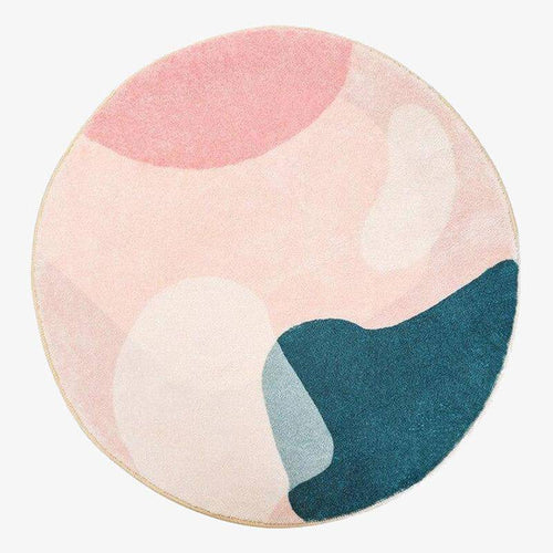 Tapis rond moderne coloré style Fluffy C