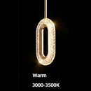 Suspension moderne LED forme ovale et dorée Elaia