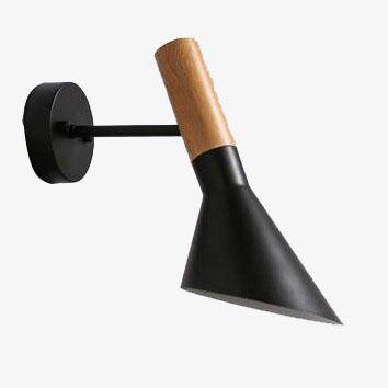 Applique murale design en bois et métal (noir ou blanc)