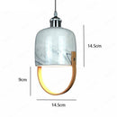 Suspension design LED avec abat-jour en marbre blanc Loft