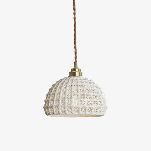 Suspension vintage LED blanche style japonais