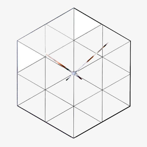 Horloge murale design hexagonale avec triangles Personality