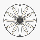 Horloge murale ronde avec rosace en métal rétro Hollow