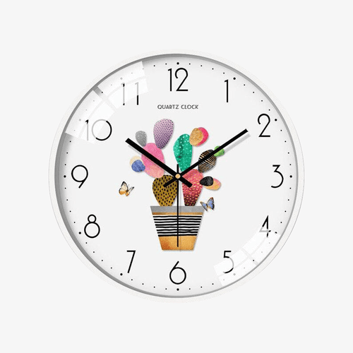 Horloge murale ronde blanche aux motifs Sulli G