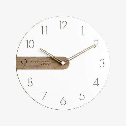 Horloge murale ronde design avec bande en bois 30cm
