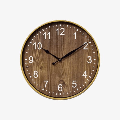 Horloge murale ronde imitation en bois 30cm