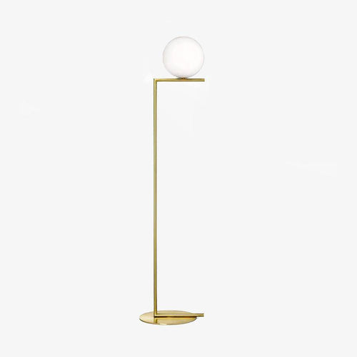 Lampadaire design à LED doré avec boule en verre