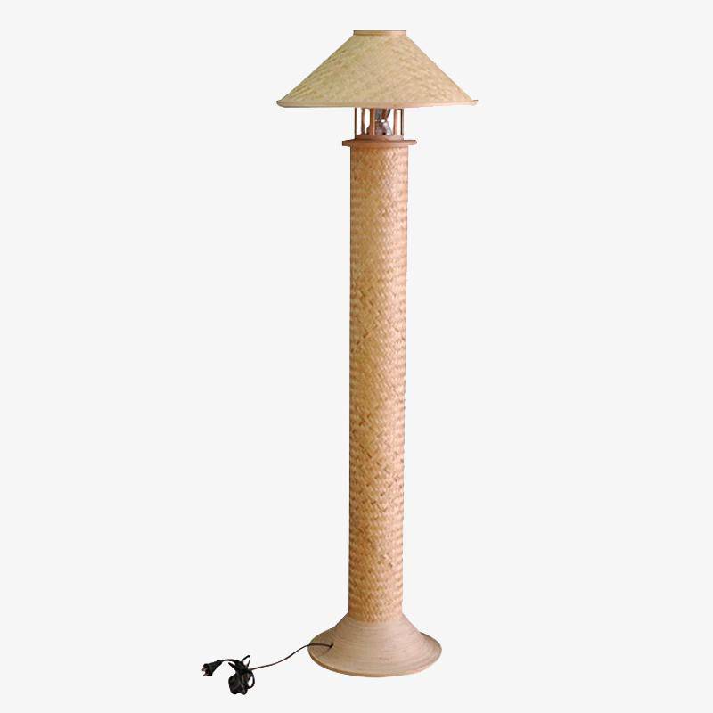 Lampadaire en bambou tressé Retro