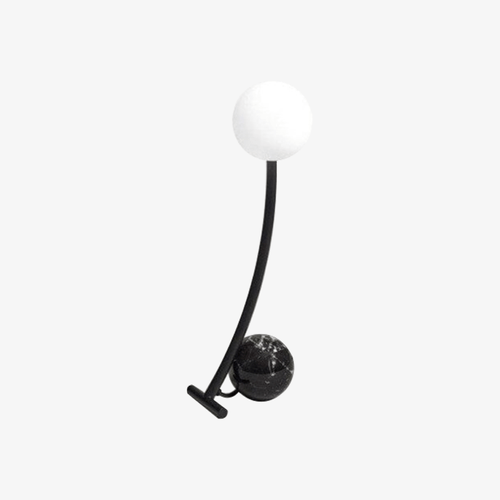Lampe à poser design LED en marbre et métal courbé