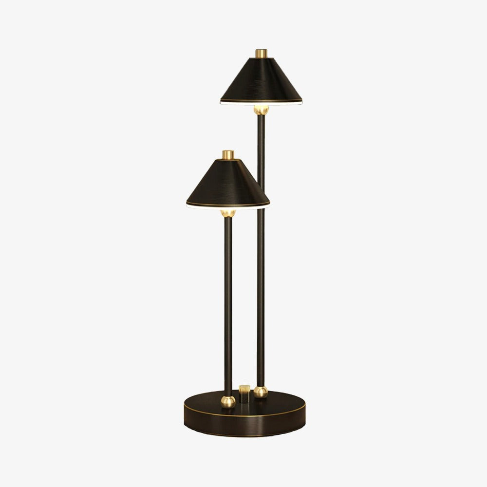 Lampe à poser moderne LED avec double bras et abat-jour Irma