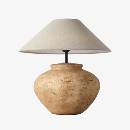 Lampe de chevet en céramique abat-jour en tissus Japan