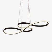 Lustre moderne avec deux symboles d'infini métalliques Kemena