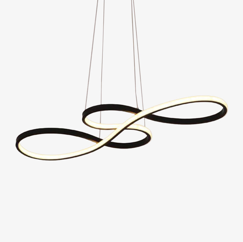 Lustre moderne avec deux symboles d'infini métalliques Kemena