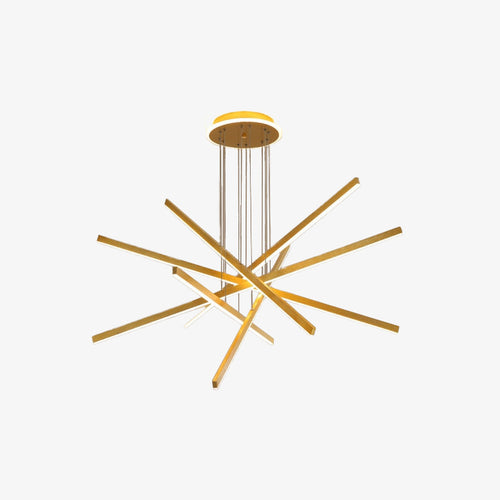 Lustre moderne LED en forme d'étoile métallique doré Alaikari