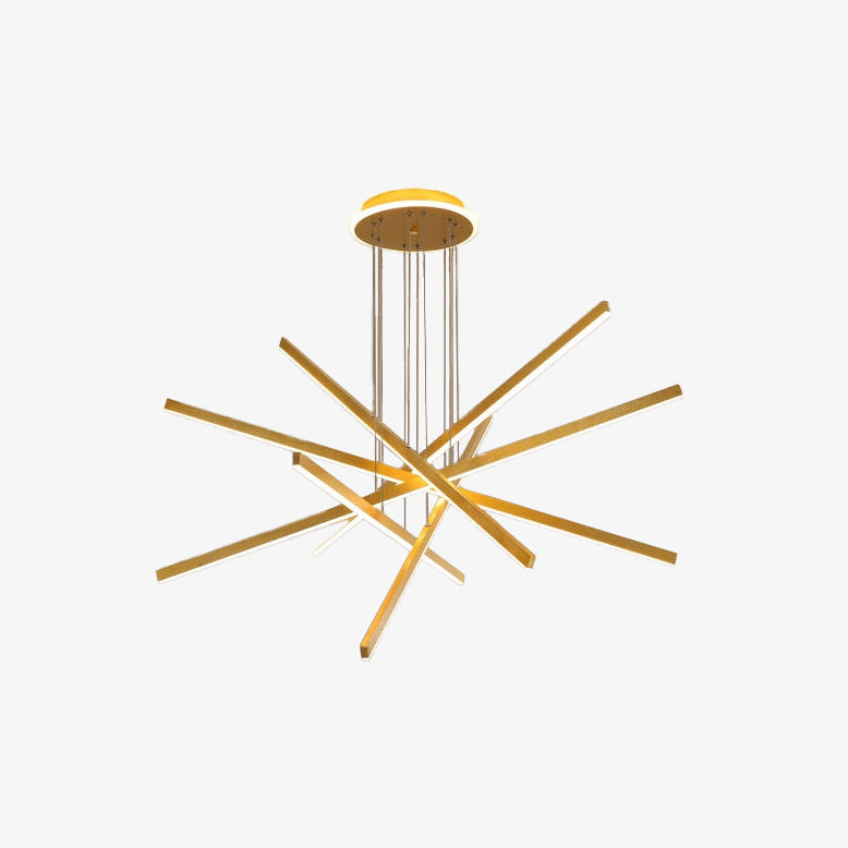 Lustre moderne LED en forme d'étoile métallique doré Alaikari
