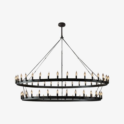 Lustre vintage avec anneau en métal noir luxury Boris