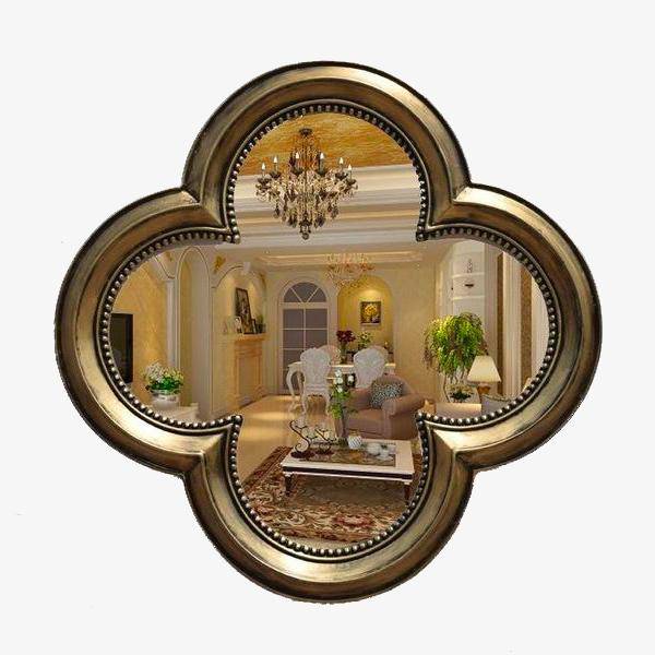 Miroir mural décoratif trèfle à 4 feuilles rétro - vue 4 sur 16