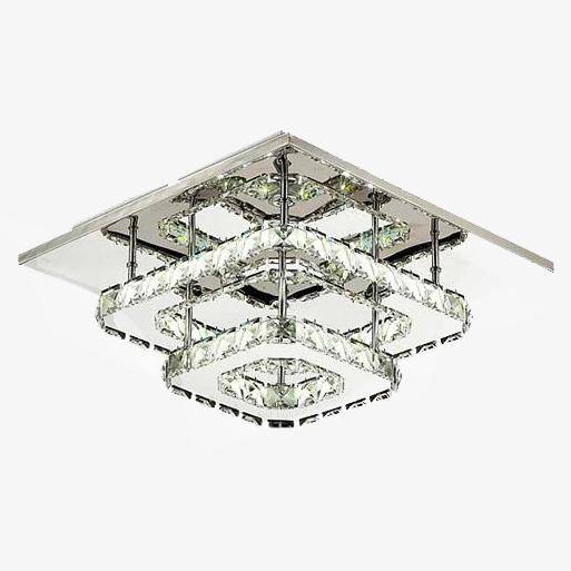 Plafonnier carré LED en cristal carré Hallway - vue 2 sur 5