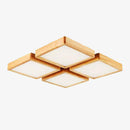 Plafonnier en bois à LED carré
