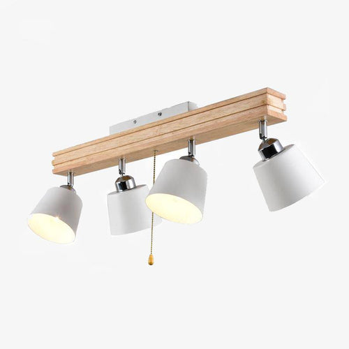 Plafonnier LED ajustable en bois et métal