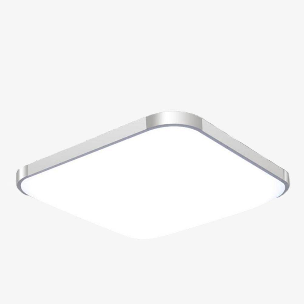 Plafonnier LED carré aux bords arrondis chromé Energy