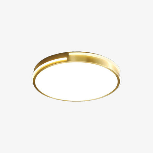 Plafonnier moderne circulaire et fin en métal doré Royss