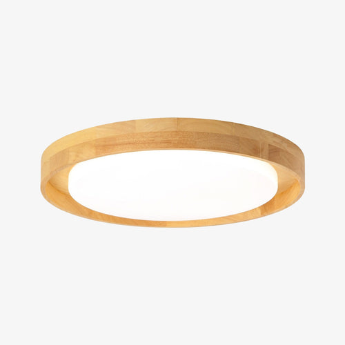 Plafonnier scandinave LED rond et en bois Adartza