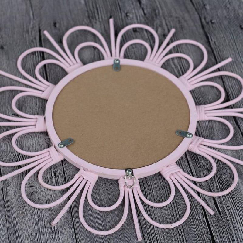 Miroir mural décoratif rond rose en fleur French - vue 4 sur 4