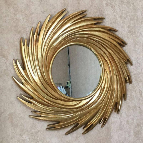 Miroir mural décoratif rond soleil en spirale Comb